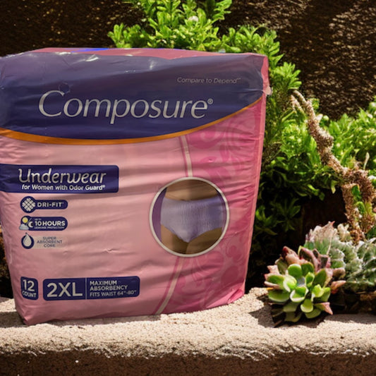 Absorbency UnderWear For Women, 2XL, 12ct