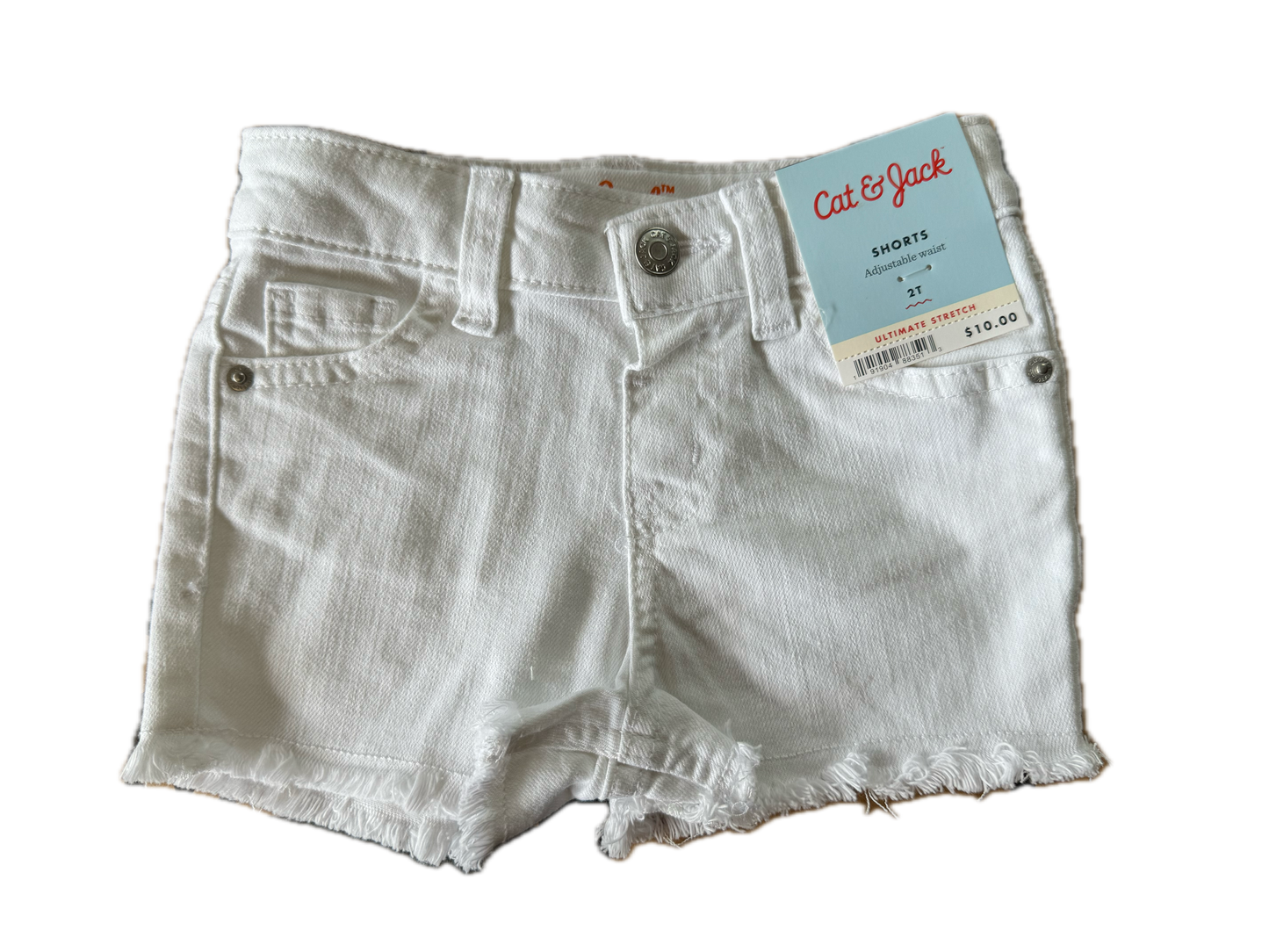 Youth, Cat & Jack White Denim Cutoff Jean Shorts, Size 2T