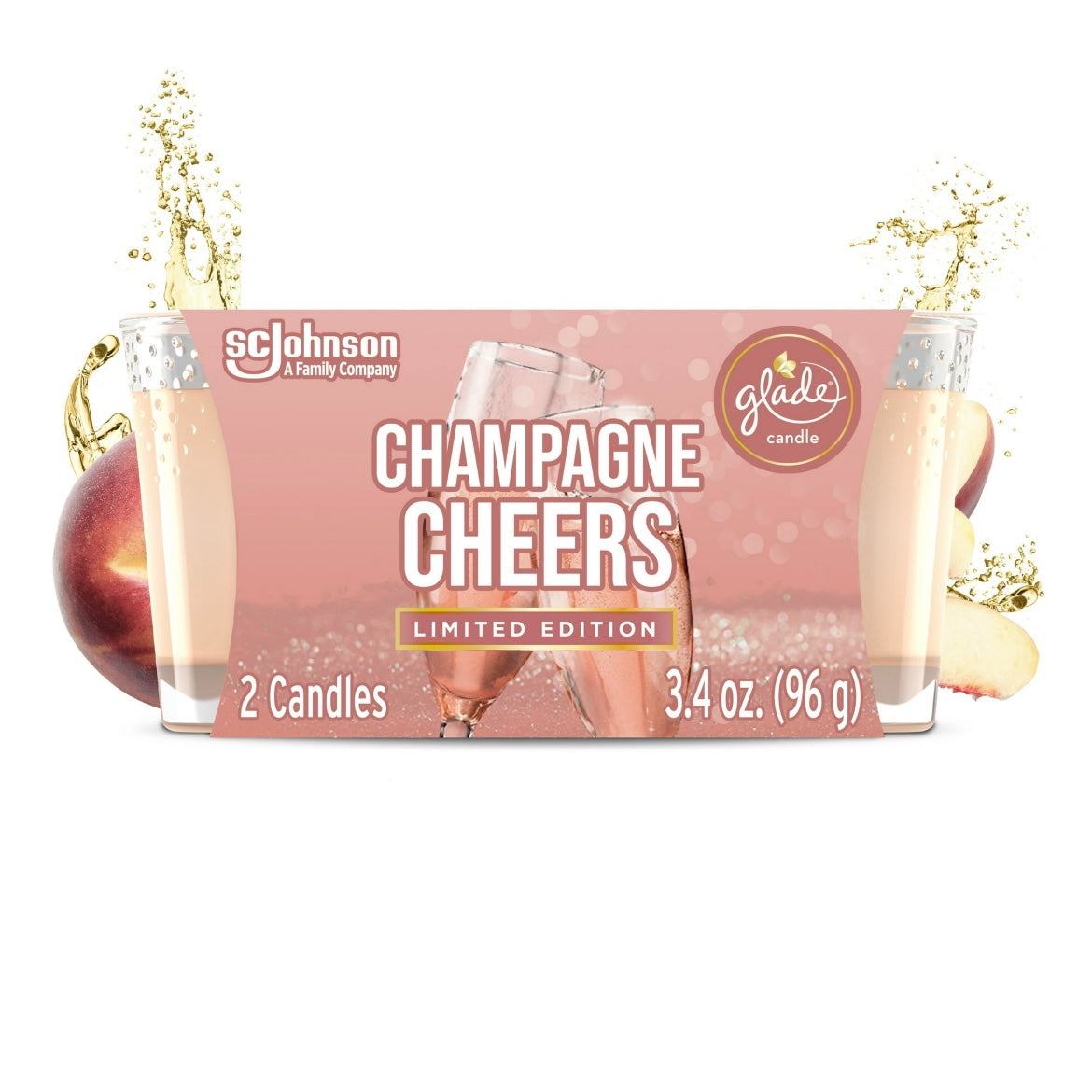 Glade Twin Scented Candle, 2 x 3.4 Oz