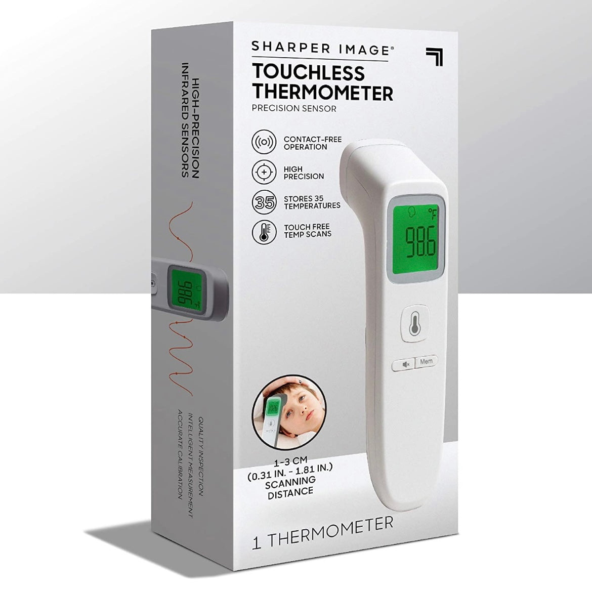 SHARPER IMAGE Digital Touchless Smart Forehead Thermometer