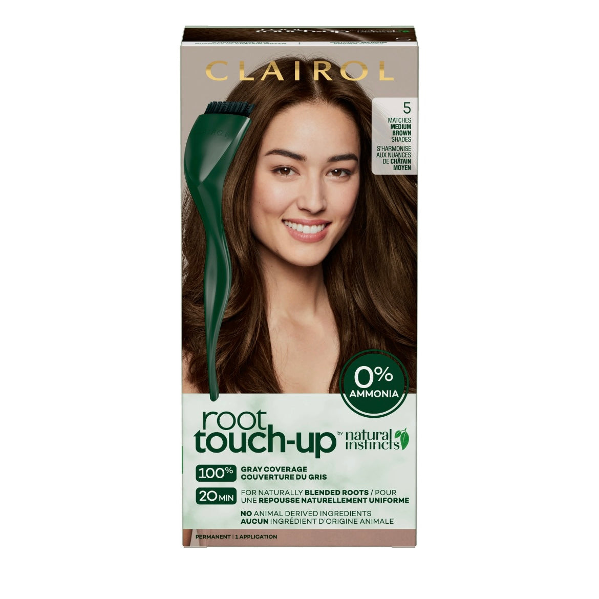 Clairol Natural Instincts Root Touch-Up Permanent Hair Color Creme, Hair Dye, 1 Application