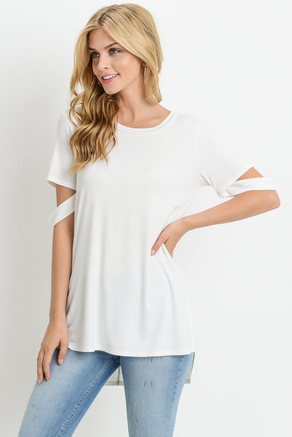 Tops, Hi Lo Short Sleeve Top