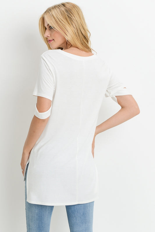 Tops, Hi Lo Short Sleeve Top