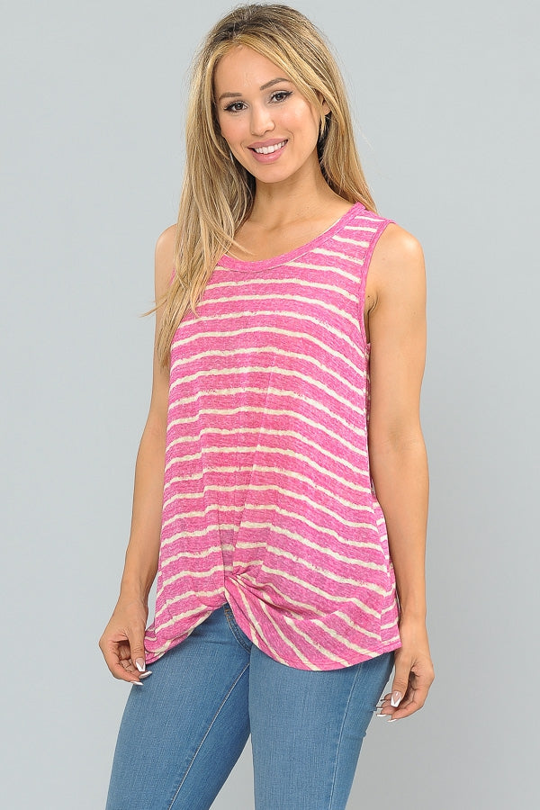 Tops, Knotted Hem Sleeveless Tunic