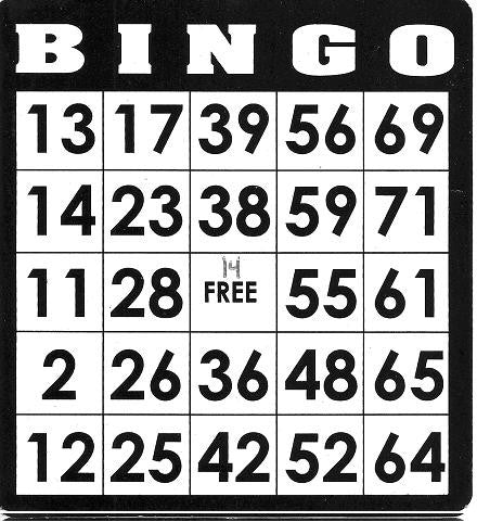 Game, Bingo: 9/19 at 3pm EST