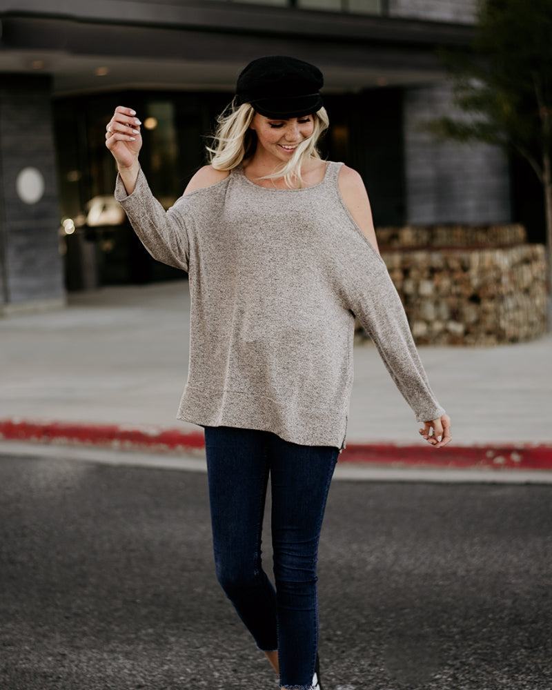 Tops, Long Sleeve Cold Shoulder Top