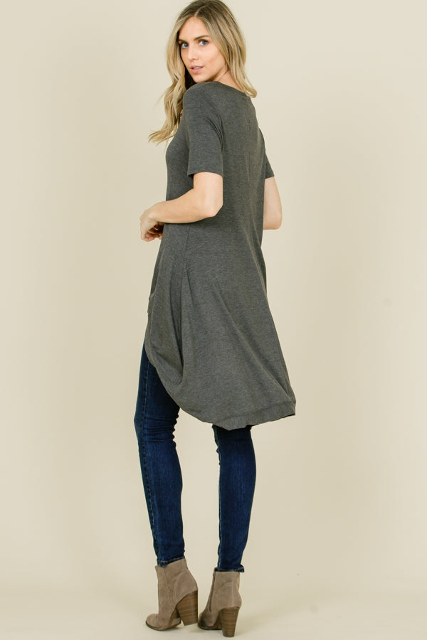 Tops, Short Sleeve Hi Low Top