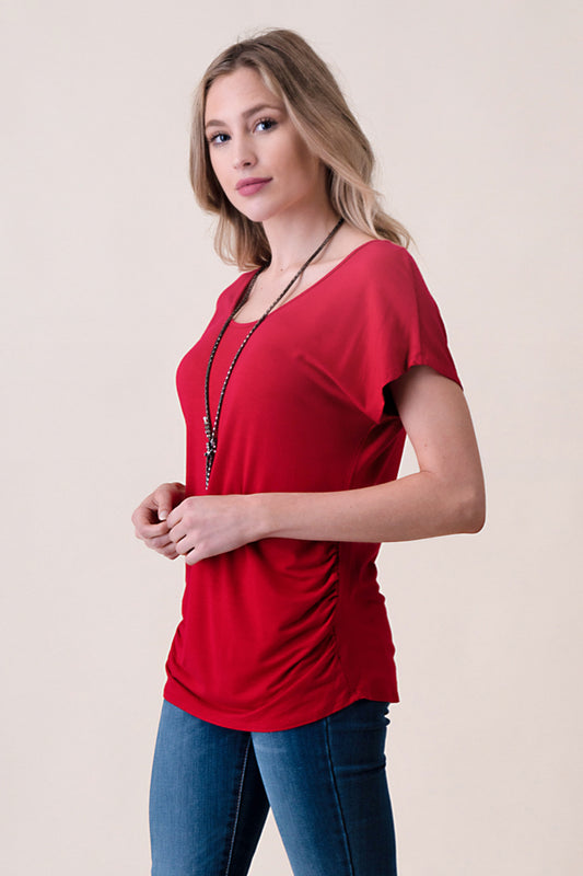 Shirts, Dolman Sleeve Side Cinched Top