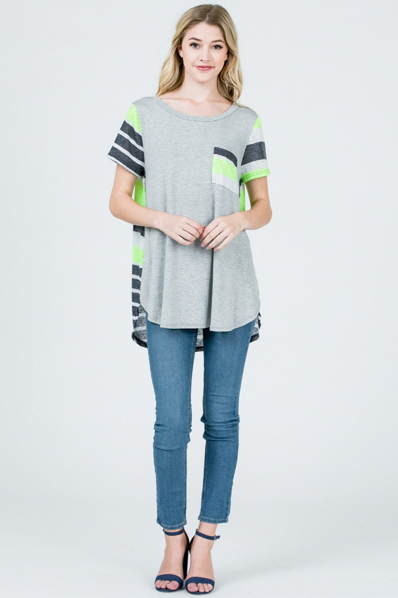 Tops, Hi Lo Contrast Stripes