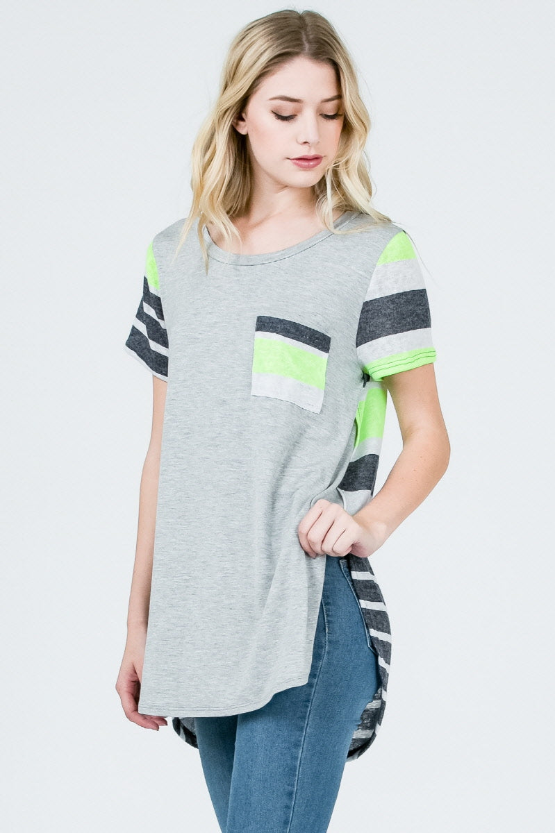 Tops, Hi Lo Contrast Stripes