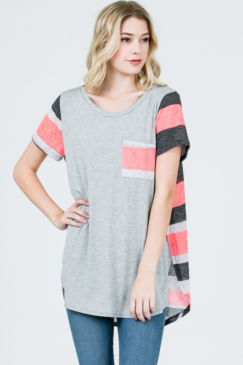 Tops, Hi Lo Contrast Stripes