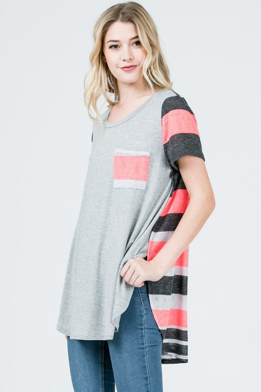 Tops, Hi Lo Contrast Stripes