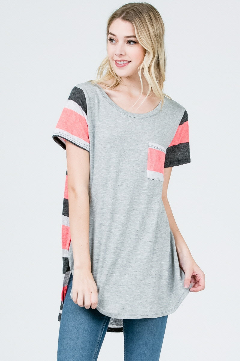 Tops, Hi Lo Contrast Stripes