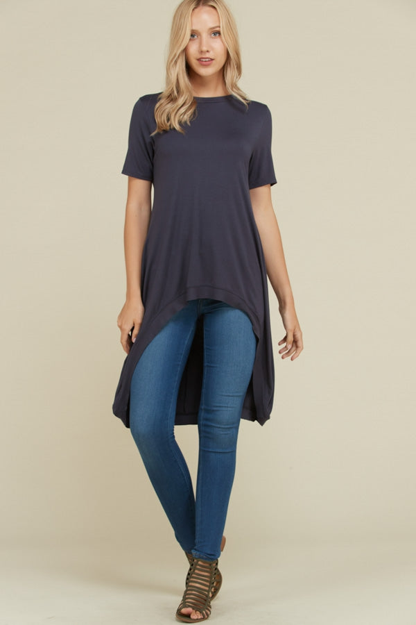 Tops, Short Sleeve Hi Low Top