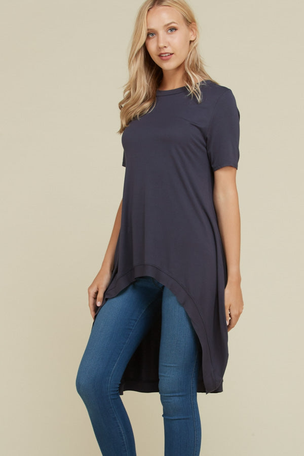 Tops, Short Sleeve Hi Low Top
