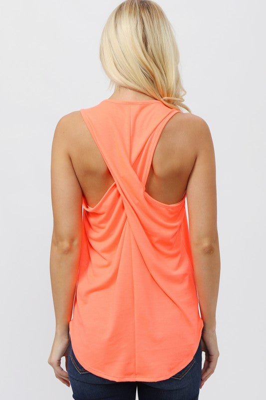 Top, Solid Tank w/Back Cross