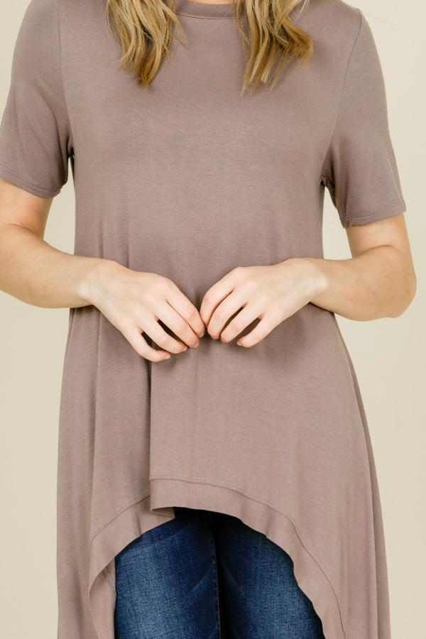 Tops, Short Sleeve Hi Low Top