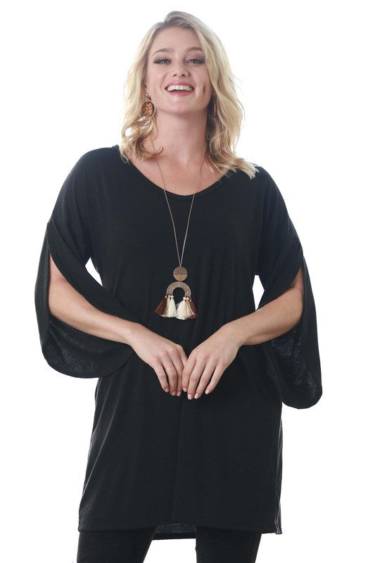 Tops, Knit Tunic with Tulip Sleeves