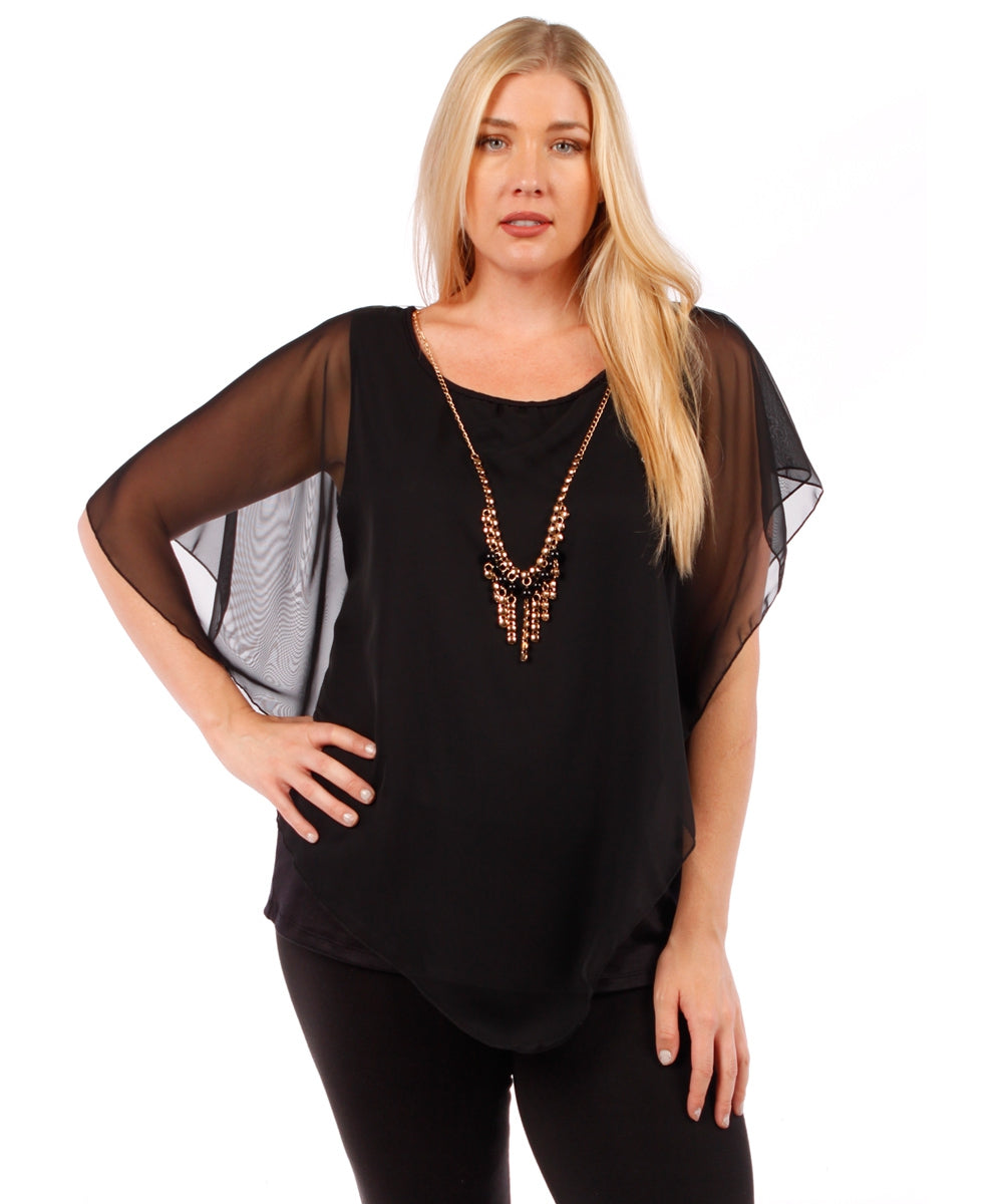 Top, Layered Chiffon Top