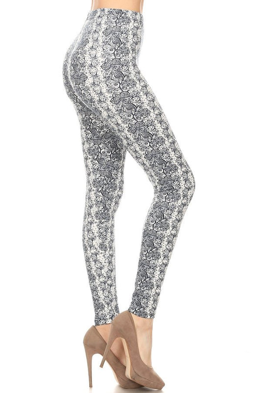 Leggings, Floral Spirals
