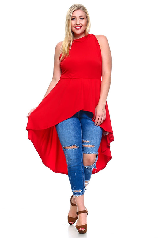 Top, Hi Lo Ruffled Blouse