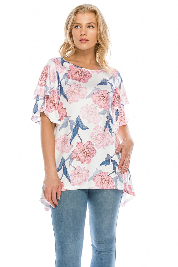 Tops, Floral Print Tunic