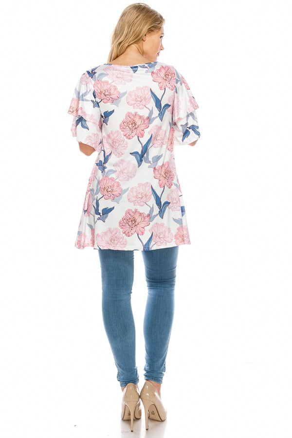 Tops, Floral Print Tunic