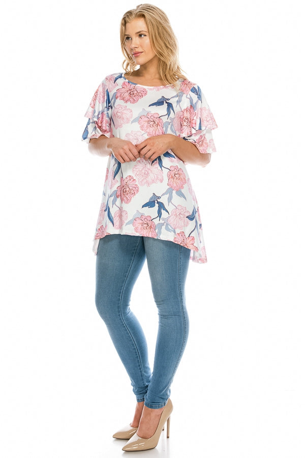 Tops, Floral Print Tunic