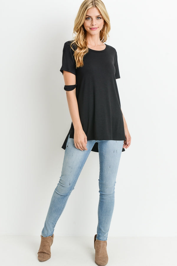 Tops, Hi Lo Short Sleeve Top