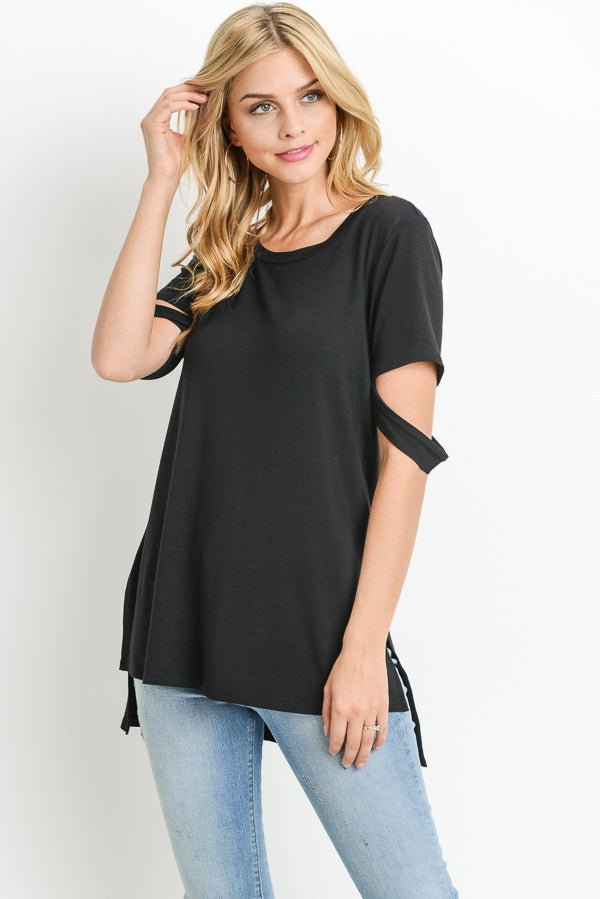 Tops, Hi Lo Short Sleeve Top