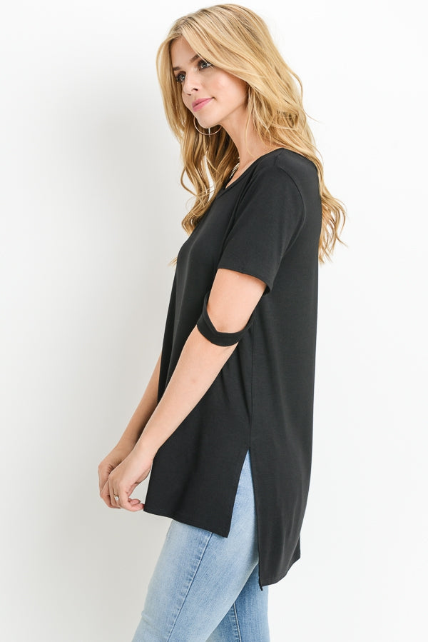 Tops, Hi Lo Short Sleeve Top