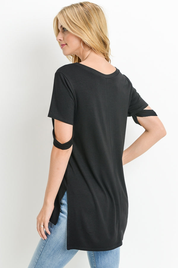 Tops, Hi Lo Short Sleeve Top