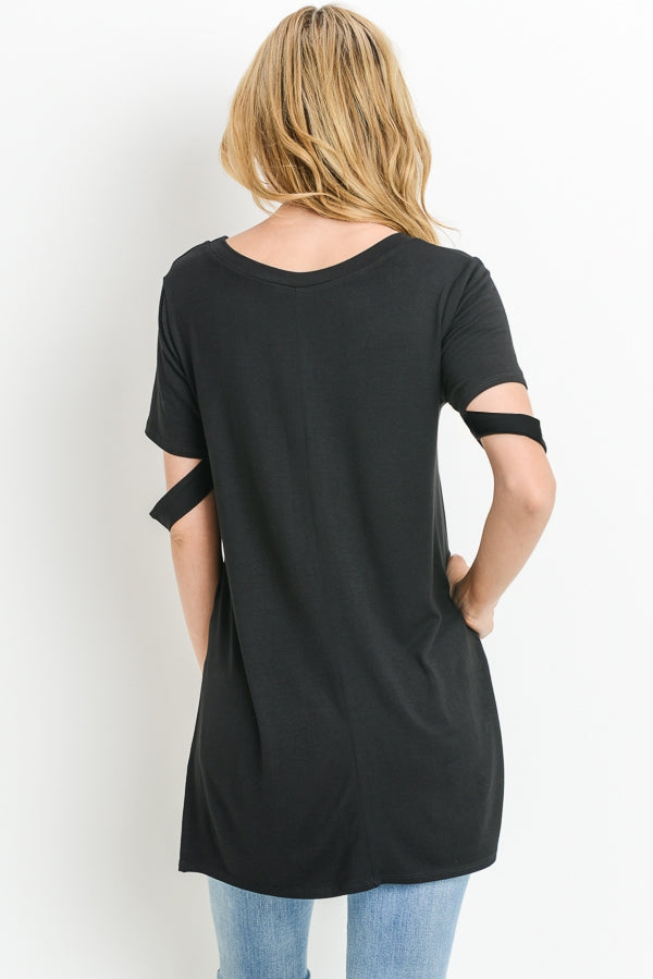Tops, Hi Lo Short Sleeve Top