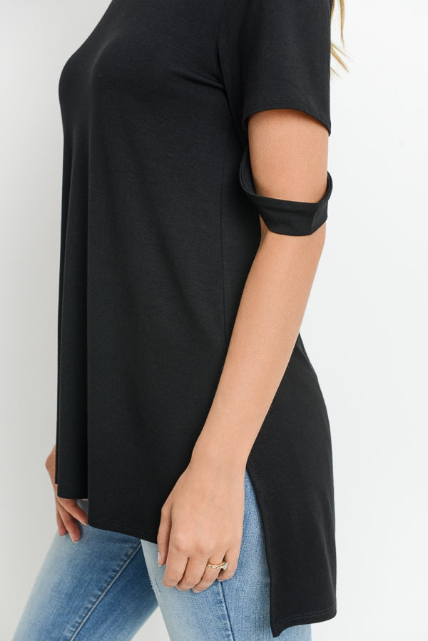Tops, Hi Lo Short Sleeve Top