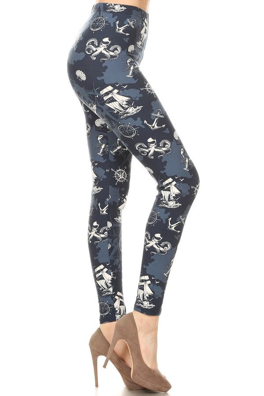 Leggings, Blue Nautical