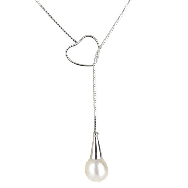 Heart Buckle Droplight Single-Pearl Necklace Mounting (Sterling silver)