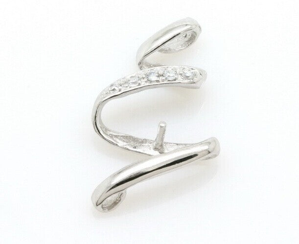 Ribbon Single-Pearl Pendant Mounting (Sterling silver)