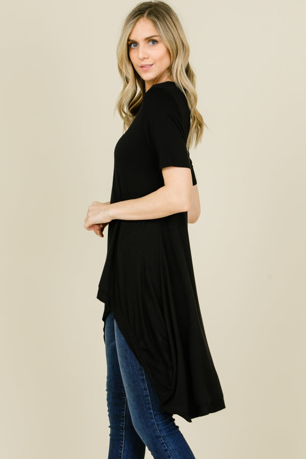 Tops, Short Sleeve Hi Low Top