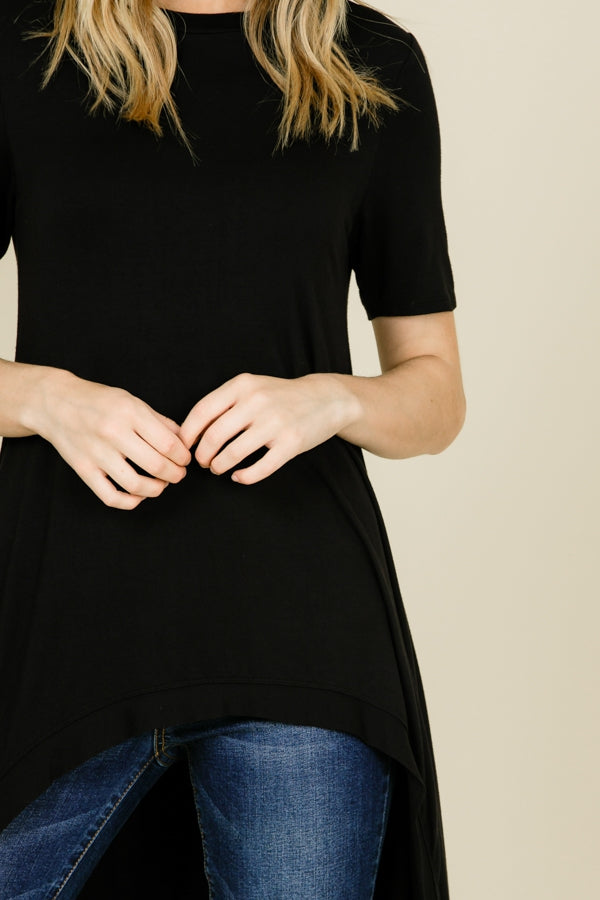 Tops, Short Sleeve Hi Low Top