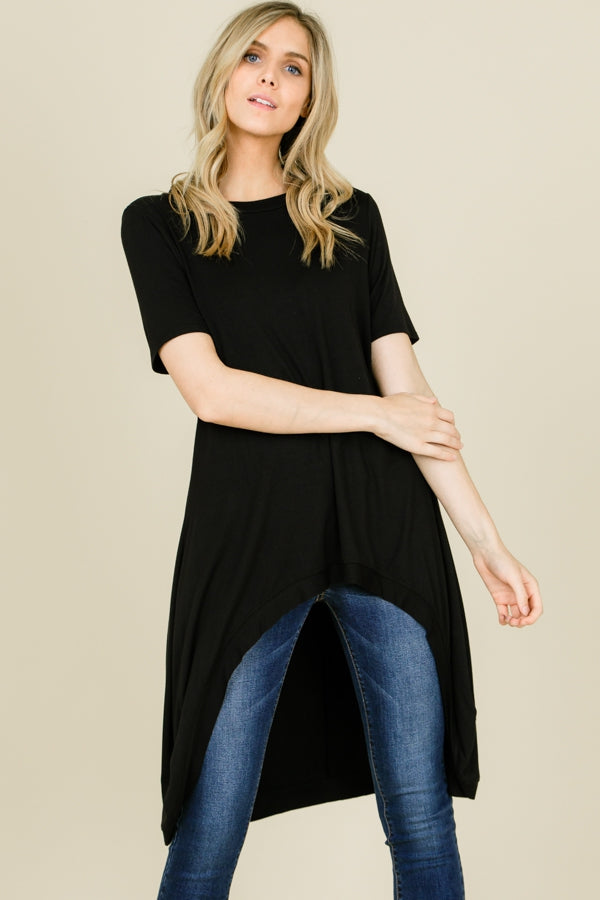 Tops, Short Sleeve Hi Low Top