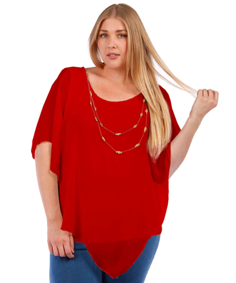 Top, Layered Chiffon Top