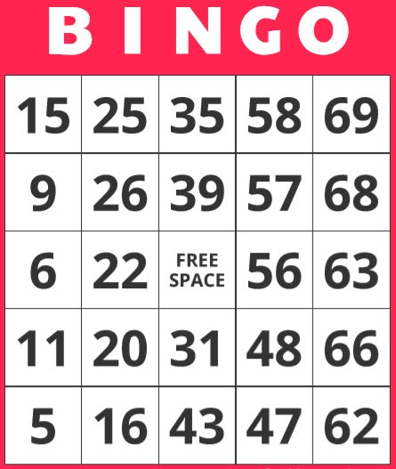 Game, Bingo: 9/19 at 3pm EST