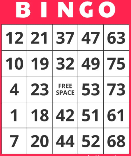 Game, Bingo: 9/19 at 3pm EST