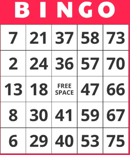 Game, Bingo: 9/19 at 3pm EST