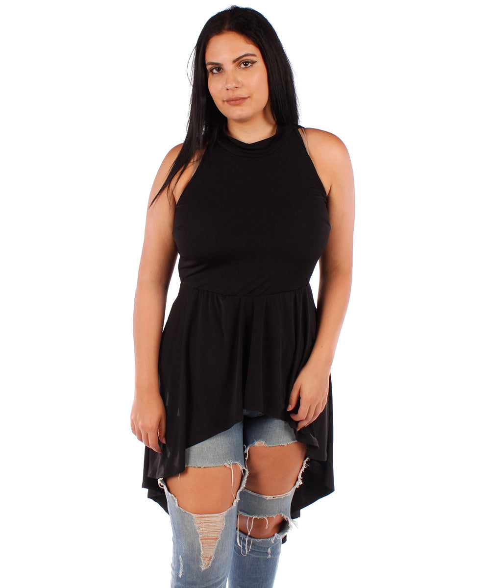 Top, Hi Lo Ruffled Blouse
