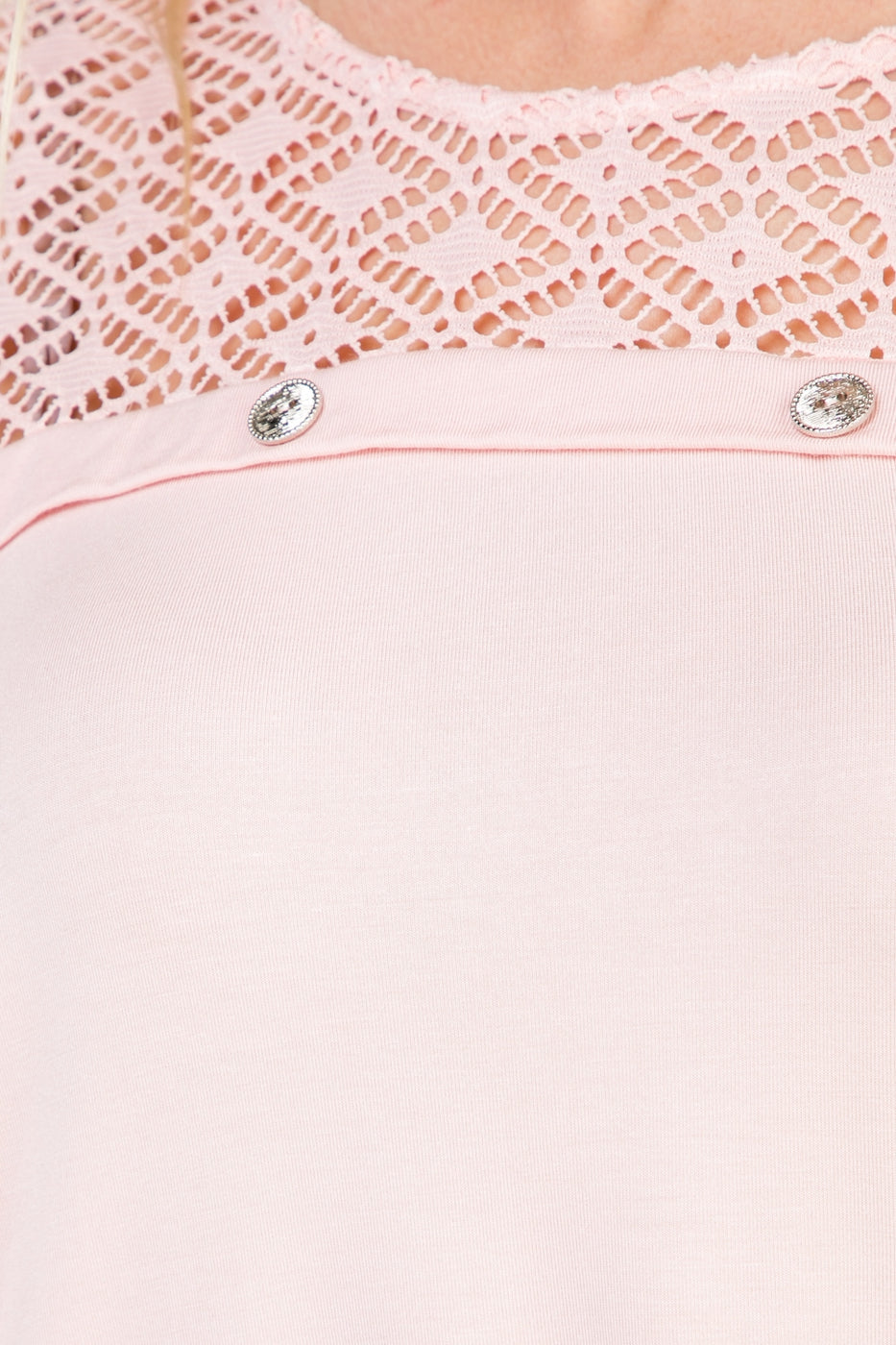 Tops, Long Sleeve w/Crochet and Button Detail