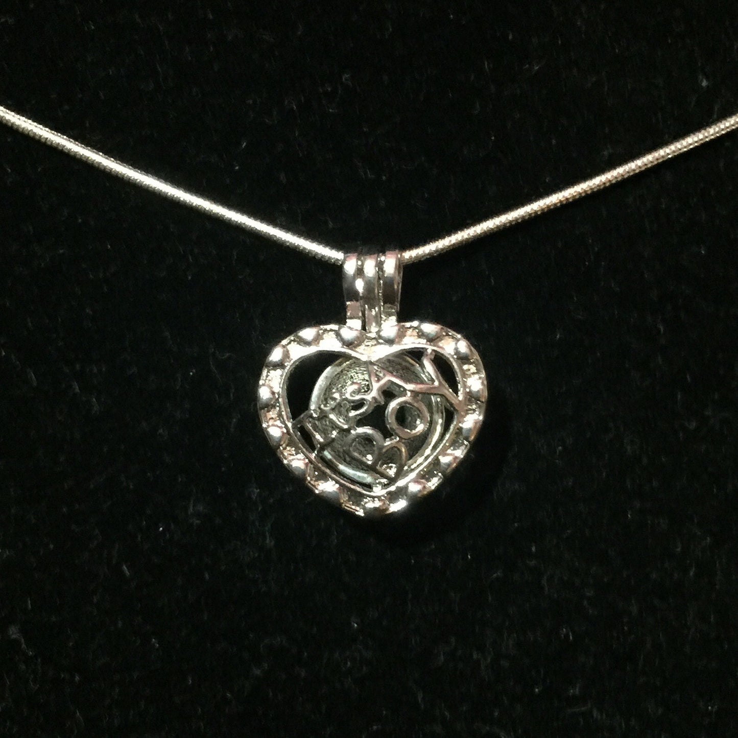 It's a Boy Single-Pearl Cage Pendant (Silver Plated)