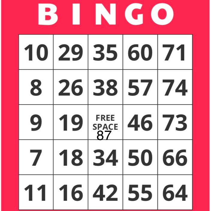Game, Bingo: 9/19 at 3pm EST
