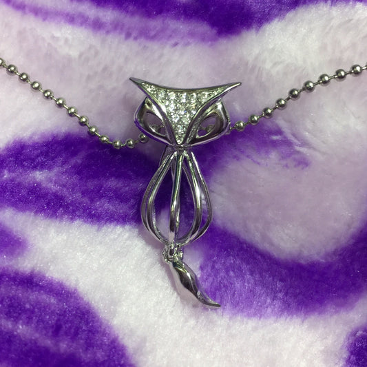 Fox Single-Pearl Cage Pendant (Sterling Silver)