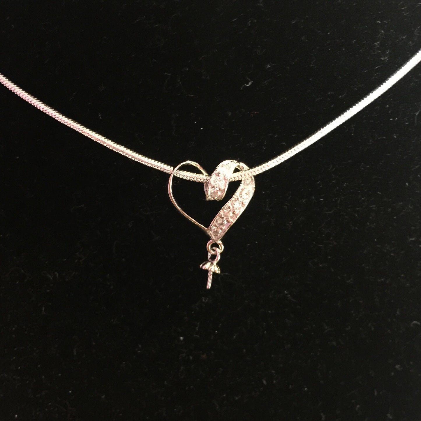 Wrap Around Heart Single-Pearl Pendant Mounting (Sterling silver)